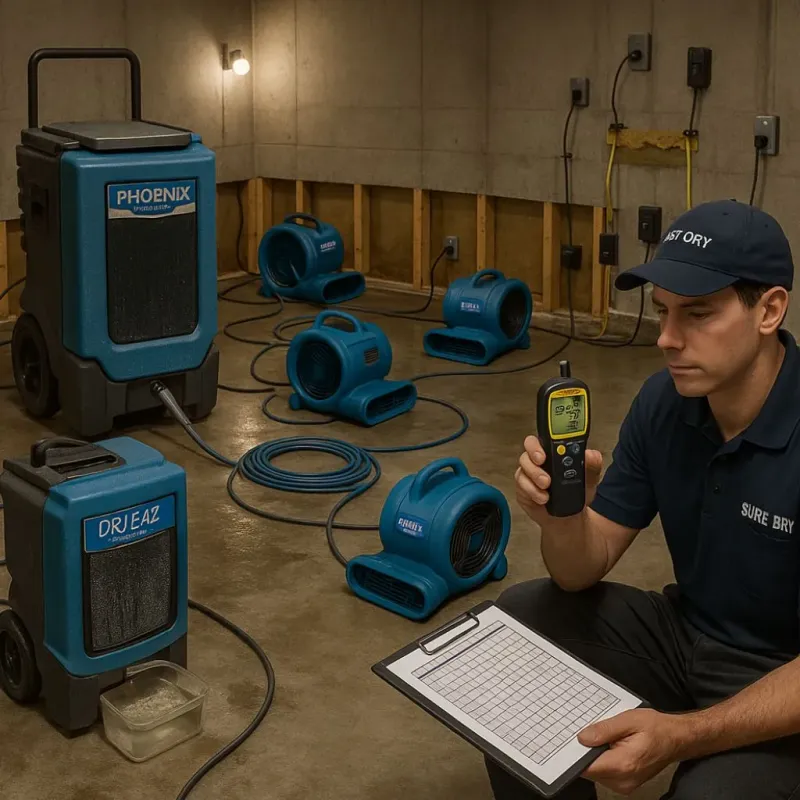 Structural Drying and Dehumidification process in Newaygo, MI